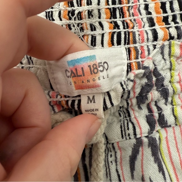 CALI 1850 Linen Blend Boho Print Beach Pants - Picture 4 of 6